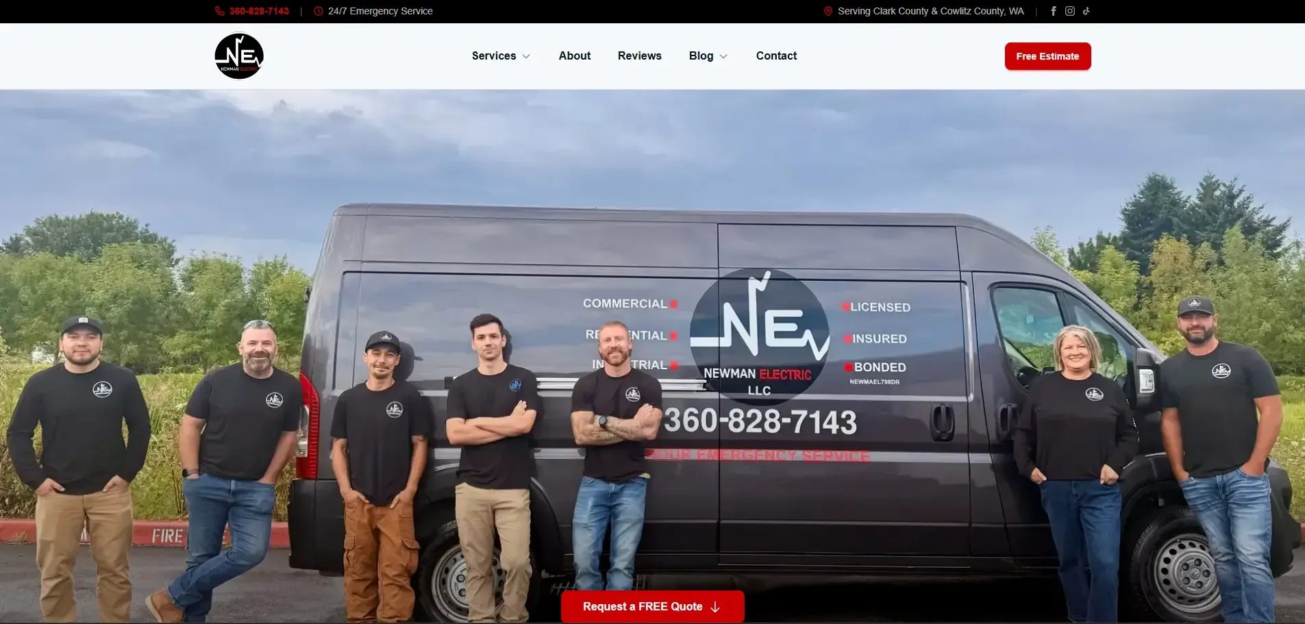 Newman Electric website screenshot
