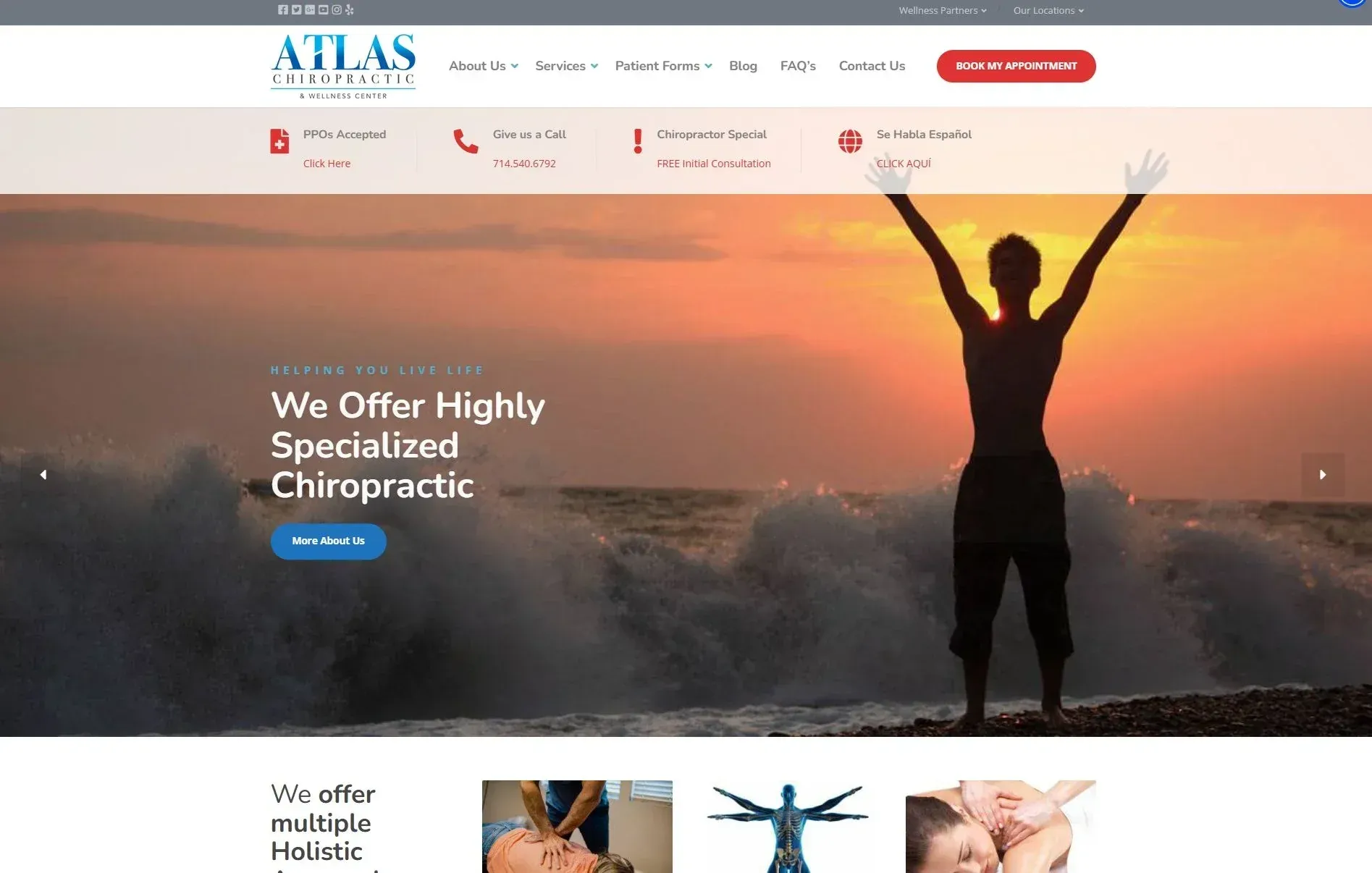 Atlas Wellness website screenshot