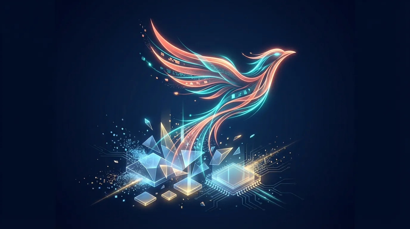 Abstract visualization of search engine optimization evolving through data streams and geometric transformation