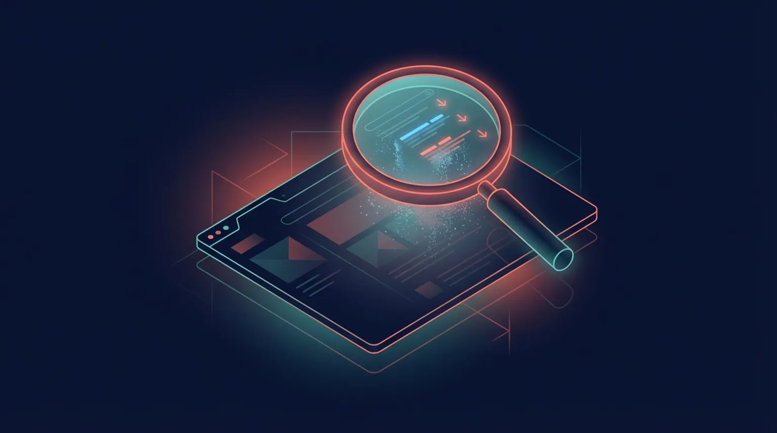 Website struggling in Google search rankings with diagnostic elements and search result analysis