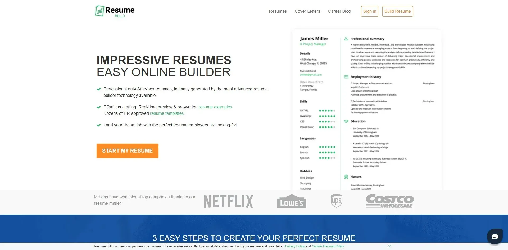 ResumeBuild website screenshot